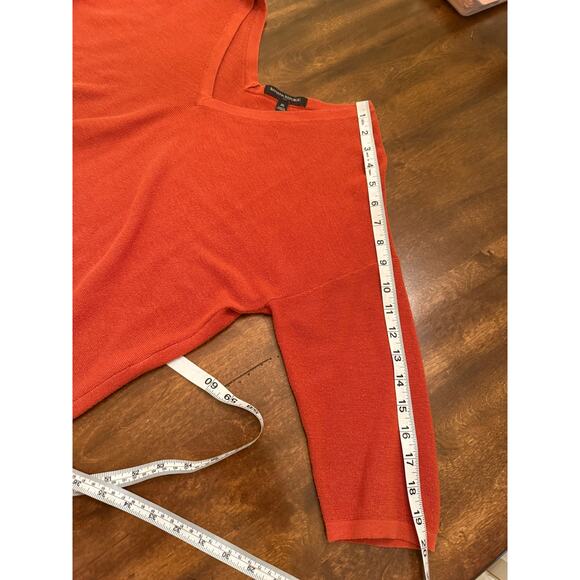 Banana Republic Women's Rust Orange V-Neck Cotton Knit Sweater Blouse Medium - Picture 5 of 8